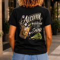No Great Story Started With A Salad graphic printed on the back of a black KRED Threads premium tee
