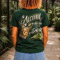 No Great Story Started With A Salad graphic printed on the back of a forest green KRED Threads premium tee