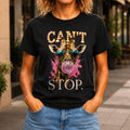 Can't Stop graphic printed on the front of a black KRED Threads premium tee