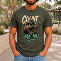 Count Me In Men’s tee in Army, front view