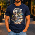 Doing Nothing Is Hard graphic printed on the front of a navy KRED Threads premium tee
