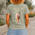 Bring Back The 30c Ice Cream graphic printed on the back of a sage KRED Threads premium tee