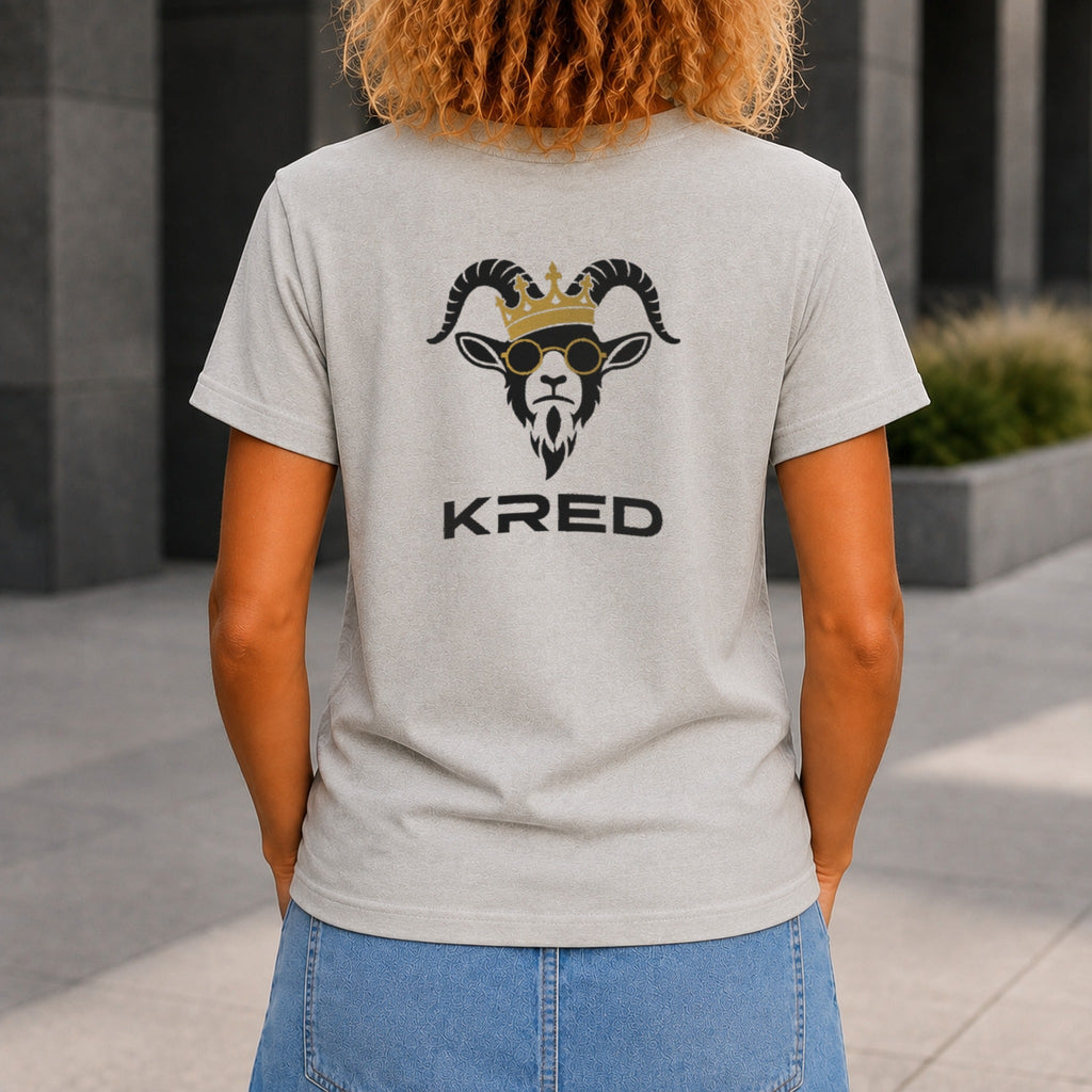 KRED Mascot Tee women's Grey Marble - crowned goat back print