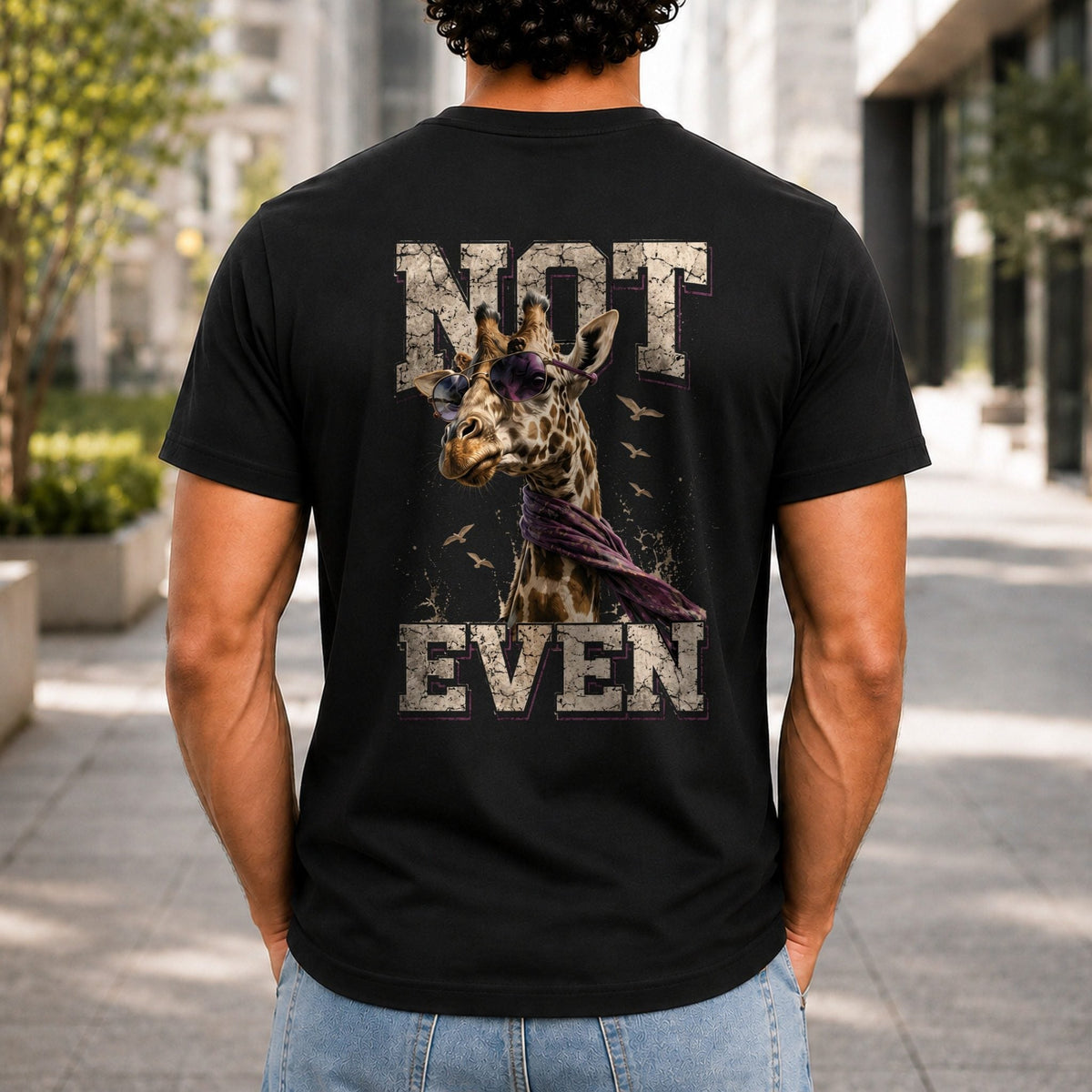 Not Even Men’s tee in Black, back view