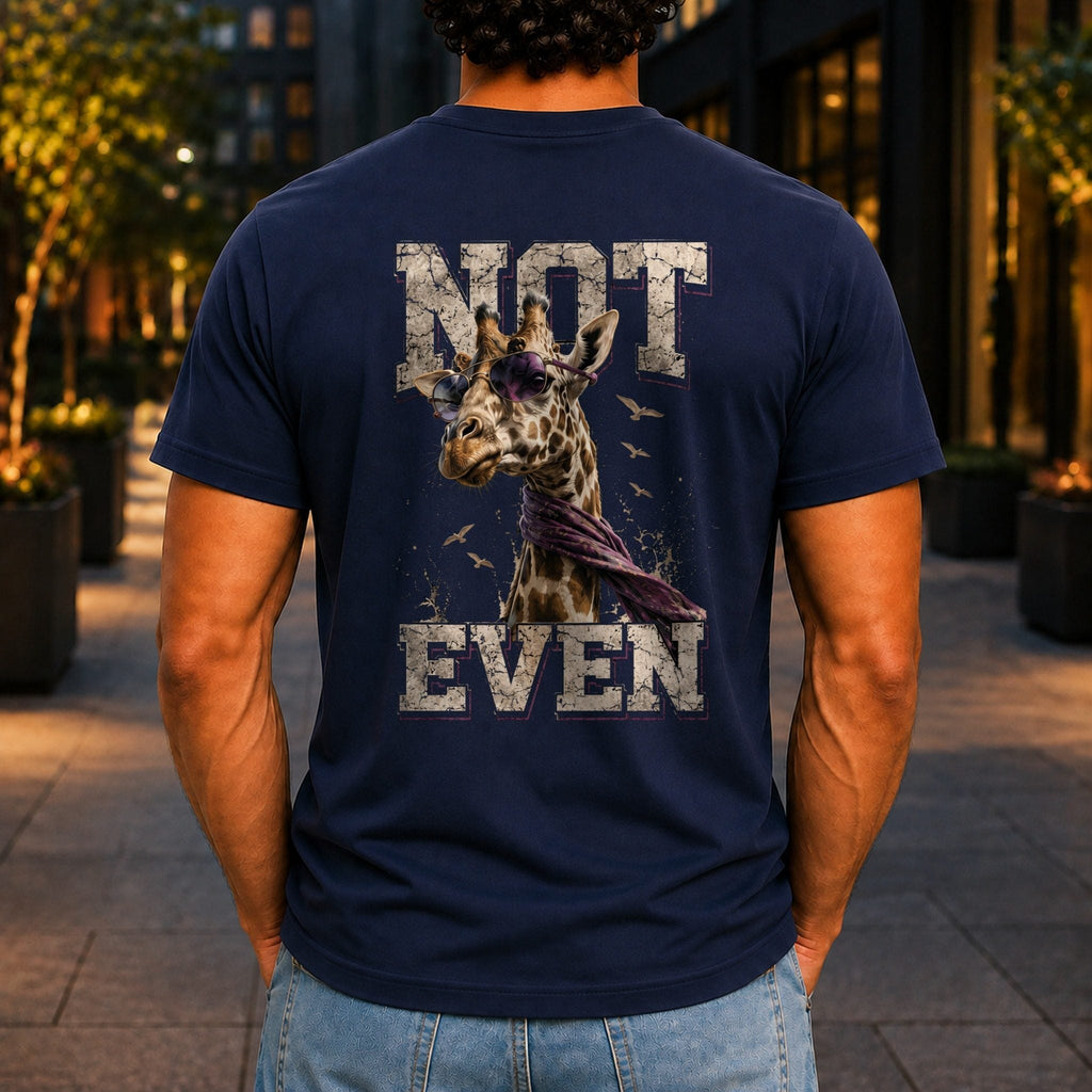 Not Even Men’s tee in Navy, back view
