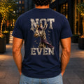 Not Even Men’s tee in Navy, back view