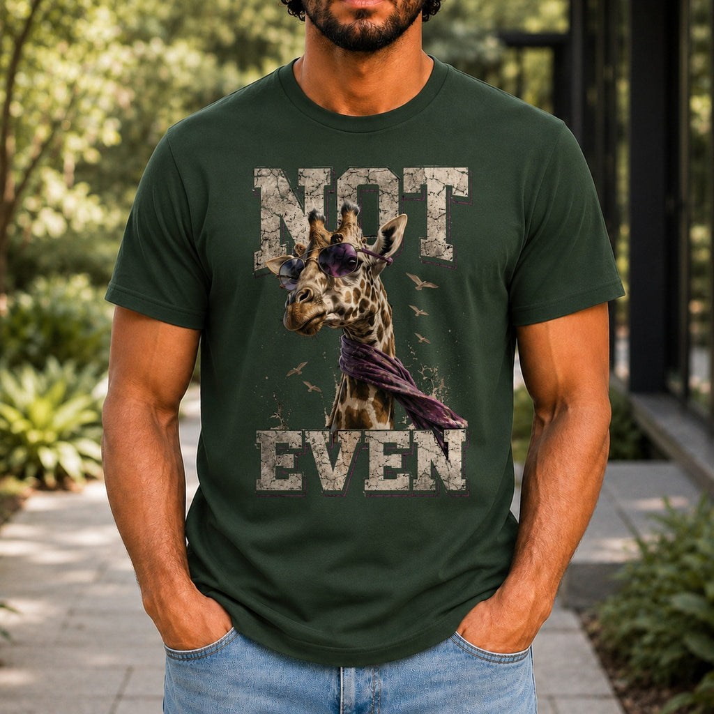 Not Even Men’s tee in Forest Green, front view