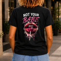 Not Your Babe Women’s tee in Black, back view