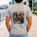 Truckers Diet Men’s tee in Athletic Heather, back view