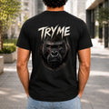 Try Me Men’s tee in Black, back view