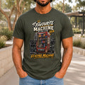 My Favourite Machine At The Gym graphic printed on the front of an army KRED Threads premium tee