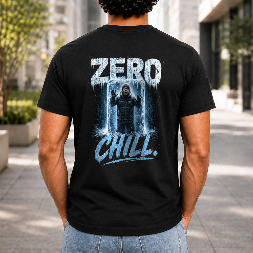 Zero Chill Men’s tee in Black, back view