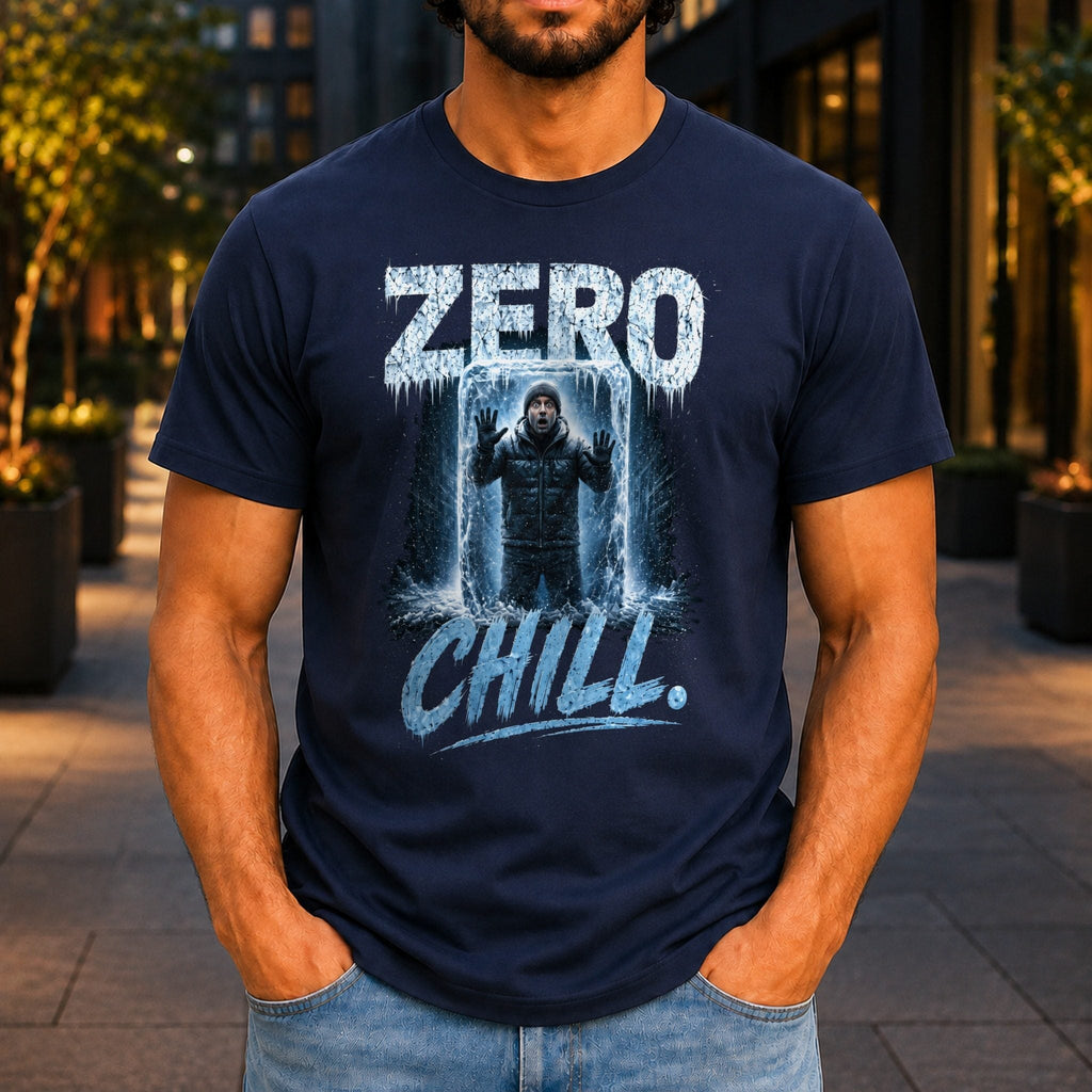 Zero Chill Men’s tee in Navy, front view