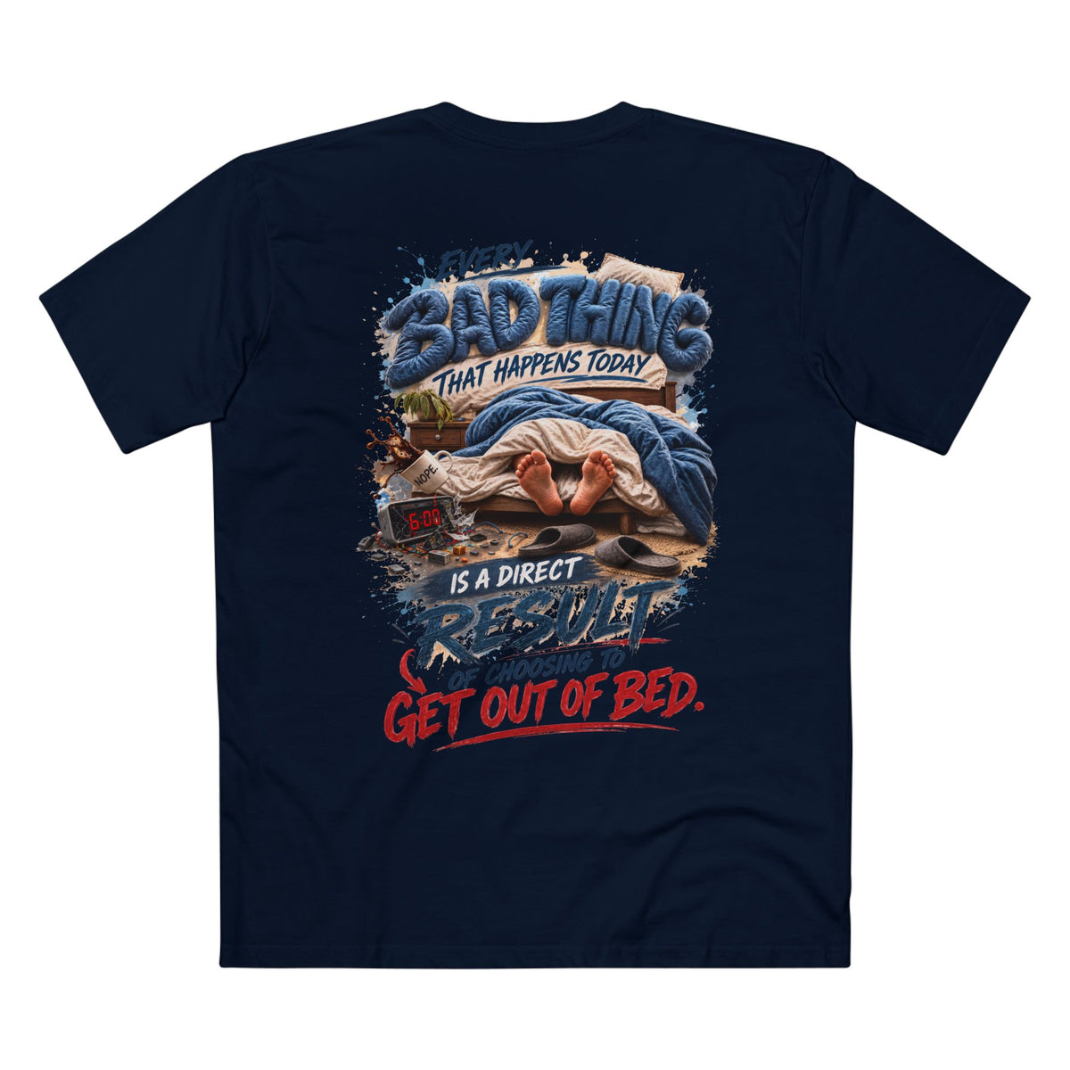 Every Bad Thing — Men's Premium Graphic Tee supplier flat shirt in Navy, back print
