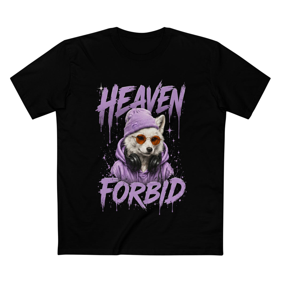 Heaven Forbid — Women's Premium Graphic Tee supplier flat shirt in Black, front print