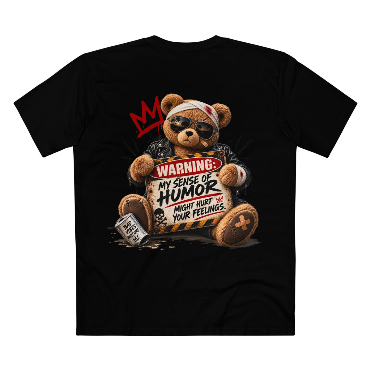 My Sense Of Humor Might Hurt Your Feelings — Men's Premium Graphic Tee supplier flat shirt in Black, back print