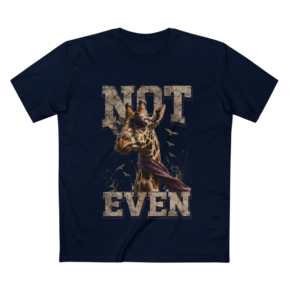 Not Even — Men's Premium Graphic Tee supplier flat shirt in Navy, front print