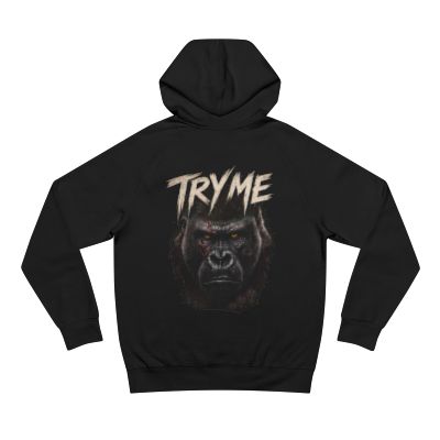 Try Me back print on a black hoodie